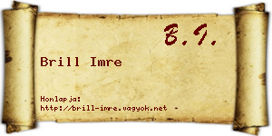 Brill Imre névjegykártya