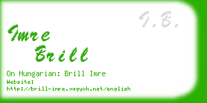 imre brill business card